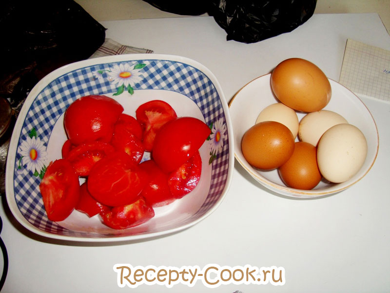 яичница с помидорами рецепт